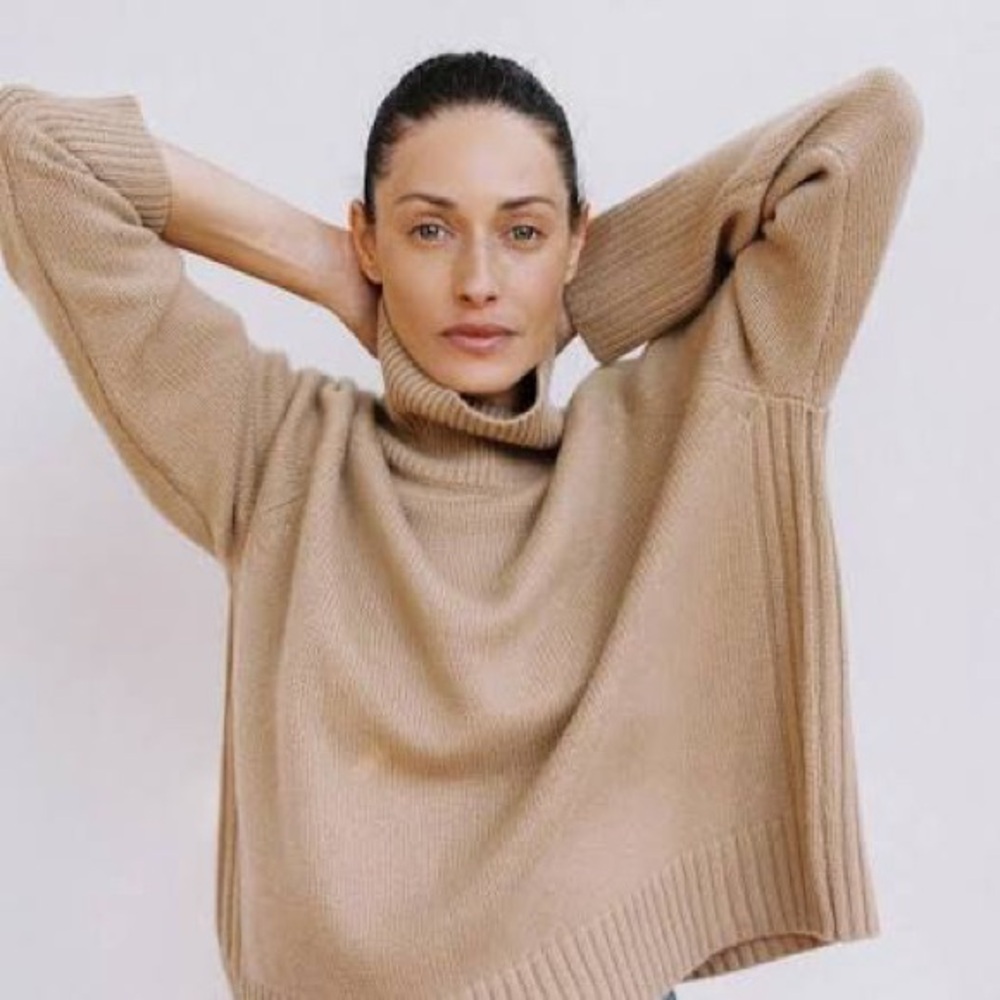 NEW: Nili Lotan Lanie Cashmere Sweater Taupe - US S